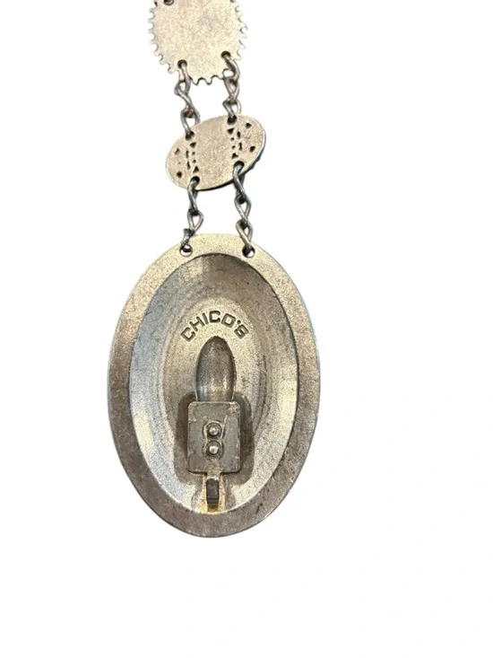 Chico's Gold Silver Tone Metal Waist Belt Western Boho Adj 22-42” Concho Rodeo - Picture 12 of 13